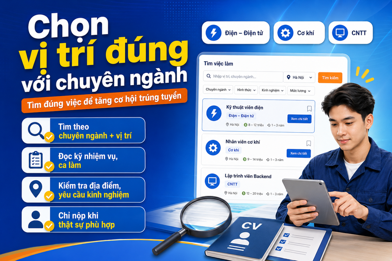 Chọn vị trí đúng với chuyên ngành