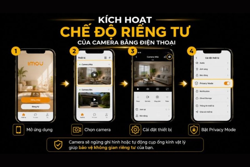 Bật chế độ riêng tư trên camera