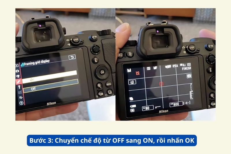 Bật lưới trên máy Nikon Z6, Z50, Zfc 3