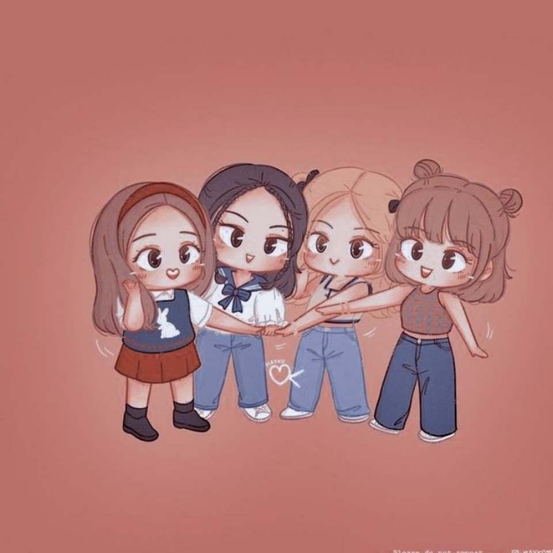 Ảnh Blackpink anime cute, thu hút người hâm mộ