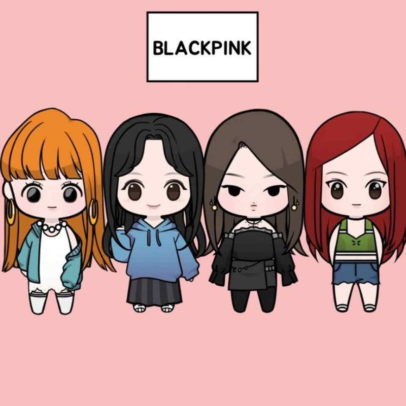 Ảnh Blackpink anime cute, vui nhộn