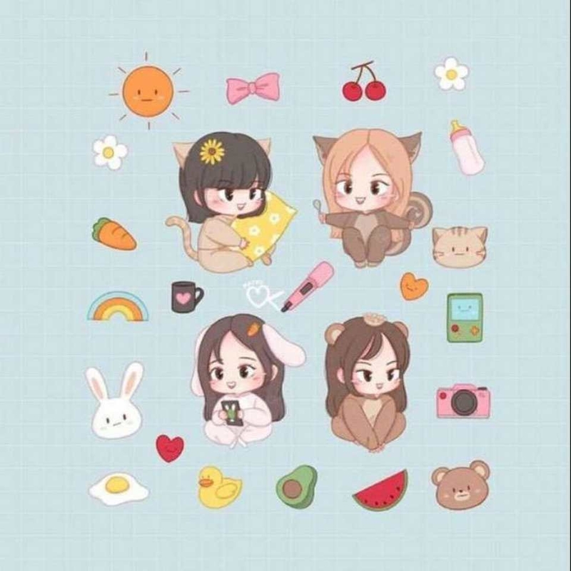 Ảnh Blackpink anime cute thường được tạo ra bởi người hâm mộ