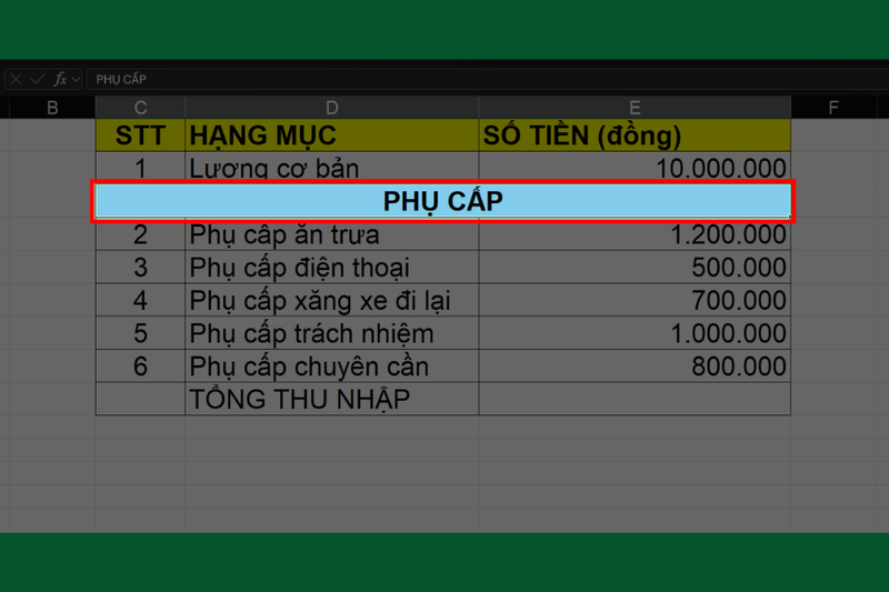Bước 1_ Chọn vùng ô cần xử lý