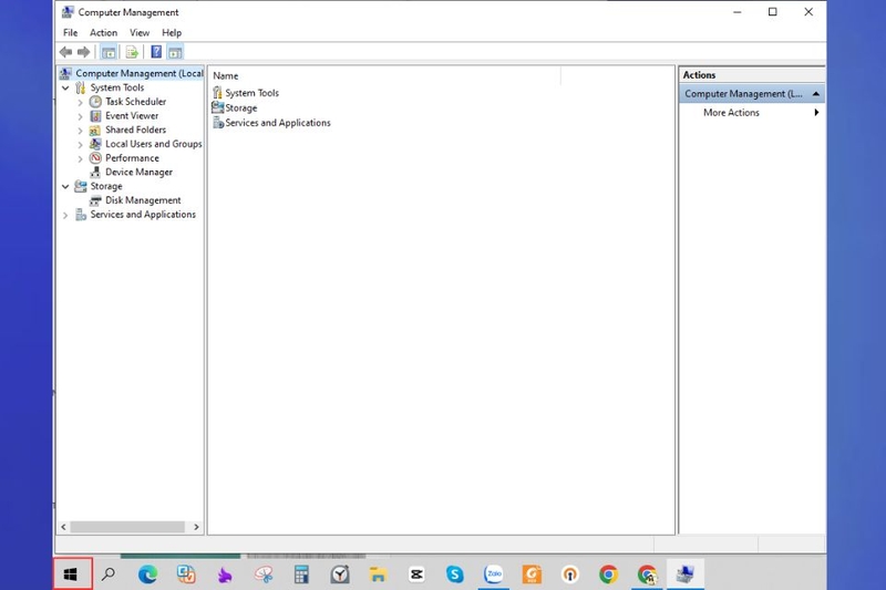 Bước 1_ Nhấn vào menu Start và nhập Computer Management