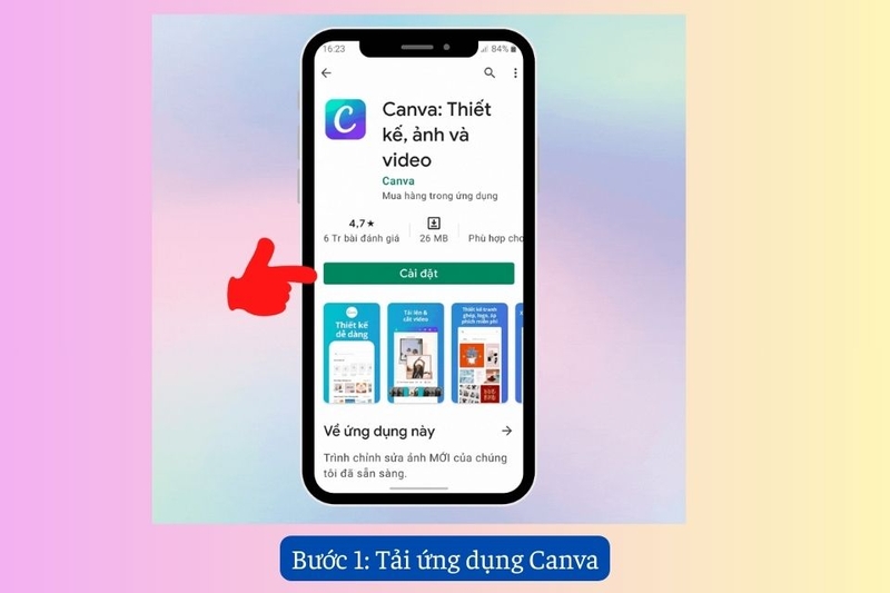 Bước 1: Tải ứng dụng Canva
