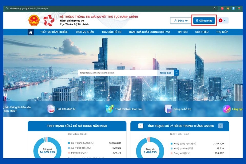 Bước 1_ Truy cập hệ thống dịch vụ công