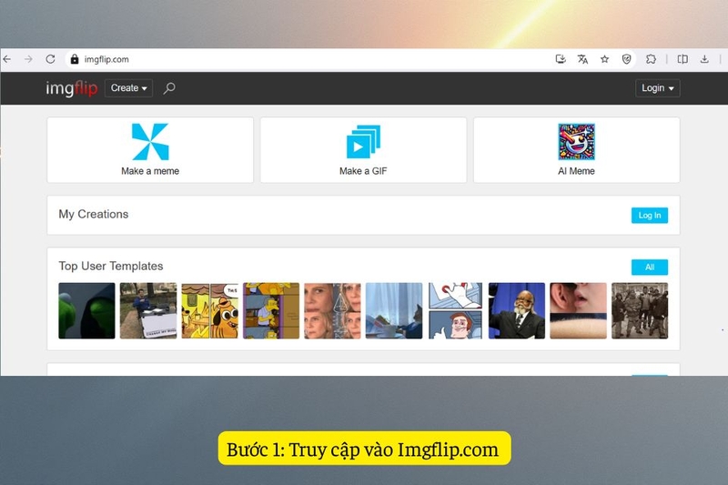 Bước 1: Truy cập vào Imgflip.com