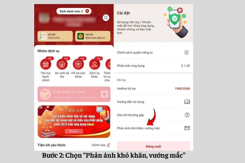 Bước 2 Chọn “Phản ánh khó khăn, vướng mắc”