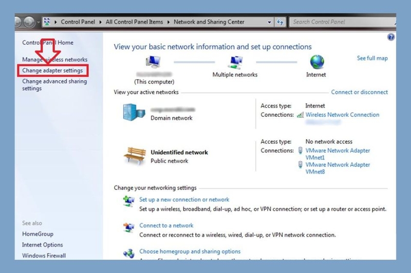 Bước 2 Nhấn Change adapter settings