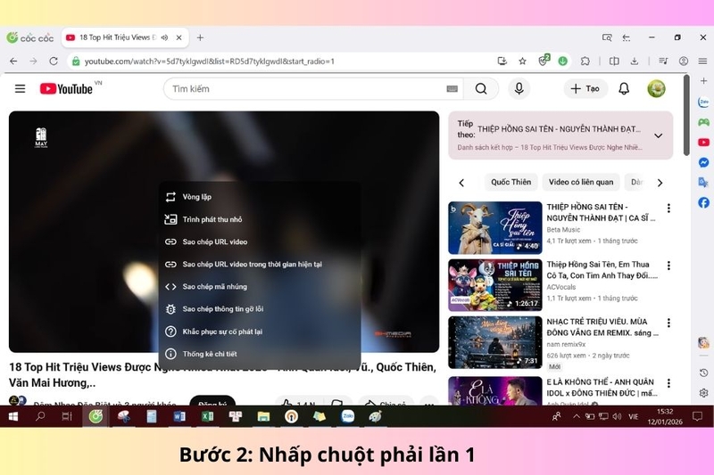 Bước 2 Nhấp chuột phải lần 1