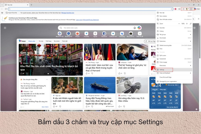 Bước 2 Truy cập mục Settings
