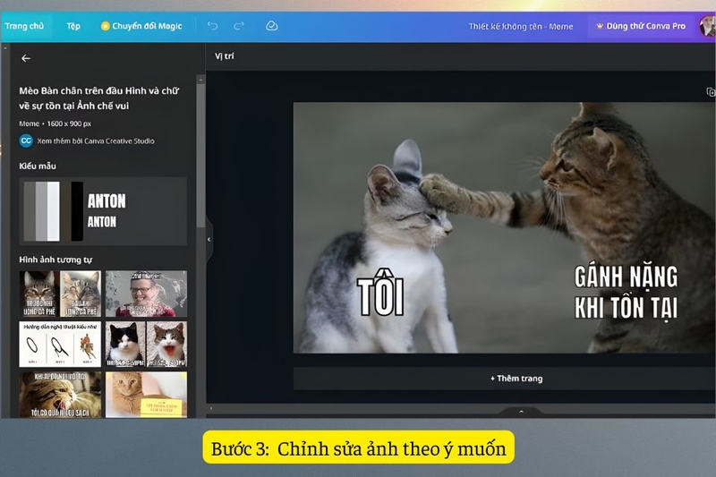 Bước 3: Chỉnh sửa ảnh theo ý muốn