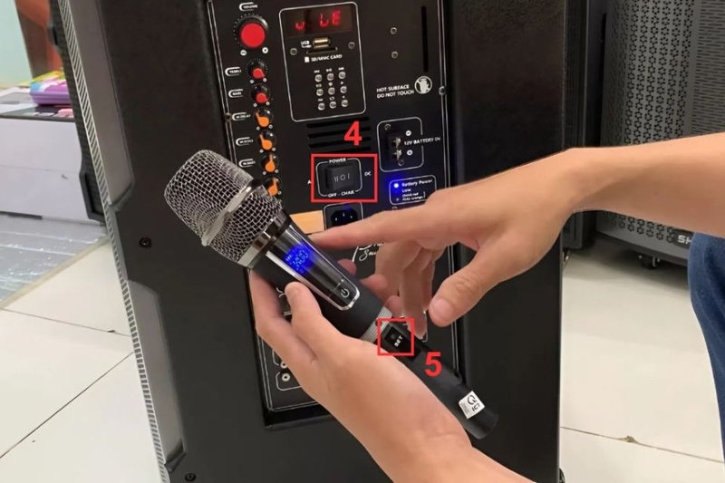 Bước 3 - Hướng dẫn dò lại tần số micro và loa kéo