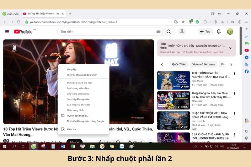 Bước 3 Nhấp chuột phải lần 2