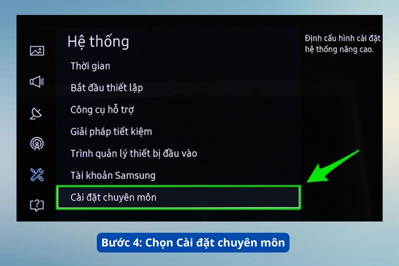 Bước 4_ Chọn C&agrave;i đặt chuy&ecirc;n m&ocirc;n