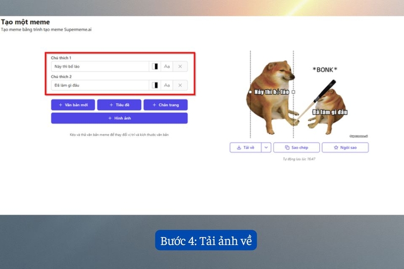 Bước 4: Tải ảnh về