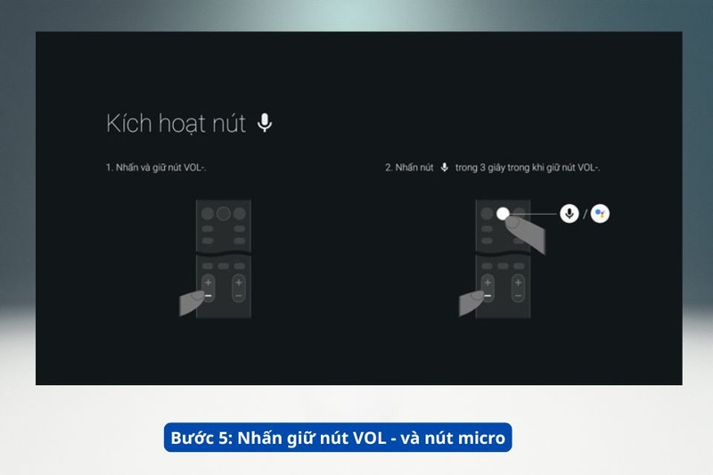 Bước 5_ Nhấn giữ đồng thời n&uacute;t VOL - v&agrave; n&uacute;t micro