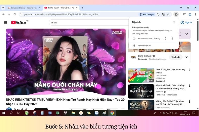 Bước 5 Nhấn vào biểu tượng tiện ích