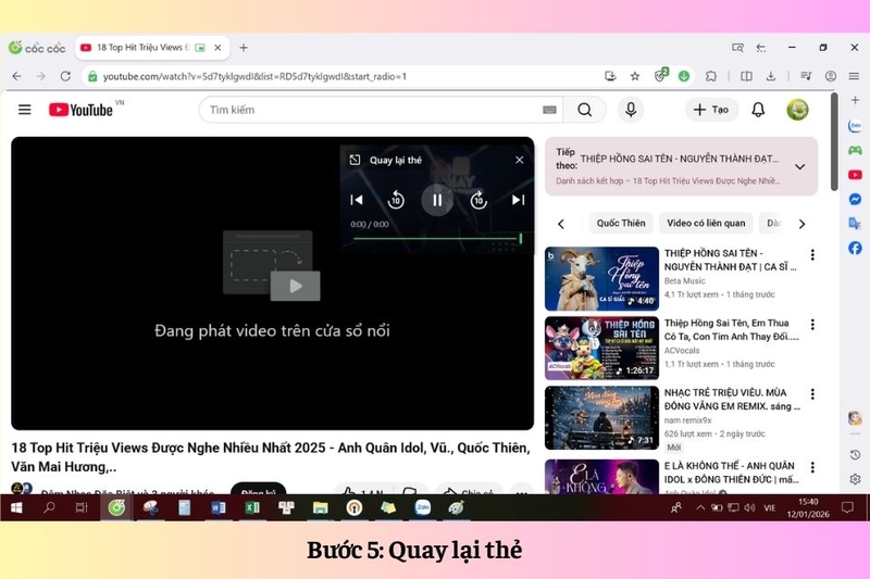 Bước 5 Quay lại thẻ