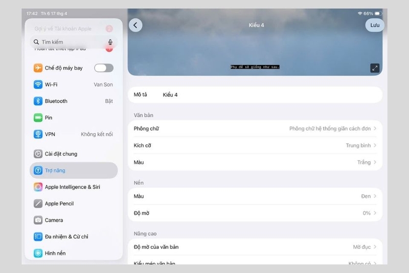Bước 5_ Tùy chỉnh hiển thị phụ đề trên iPad