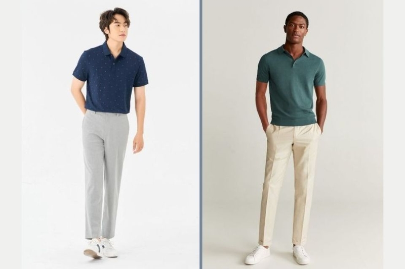 Áo polo với quần chinos
