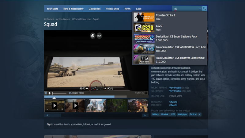 Chọn mục "Store"