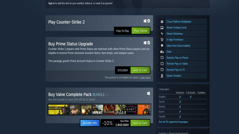 nhấp vào nút "Play game" để bắt đầu quá trình cài đặt