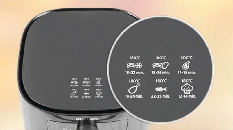 C&aacute;c k&yacute; hiệu tr&ecirc;n nồi chi&ecirc;n kh&ocirc;ng dầu Philips ảnh 2