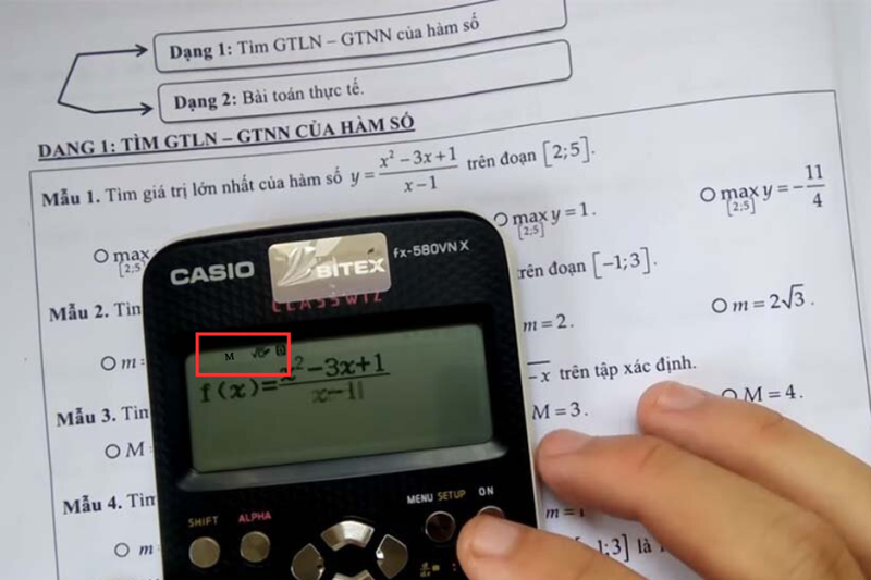 Cách bật chữ M trên máy tính Casio (1)