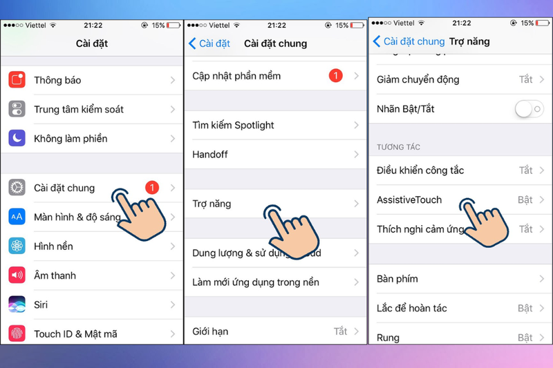 Cách bật nút home ảo iOS 12 trở về trước