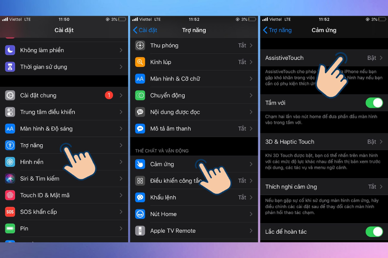 Cách bật nút home ảo trên iOS 13 trở lên