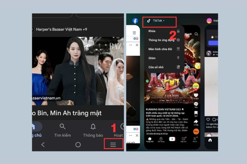 Cách chia đôi màn hình Vivo bước 1