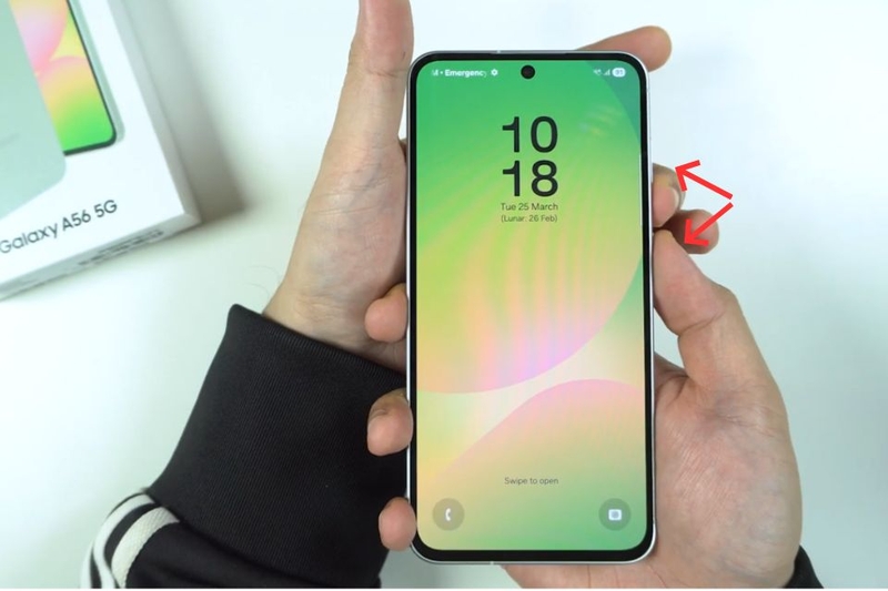 Cách chụp màn hình Samsung A56 bằng phím cứng