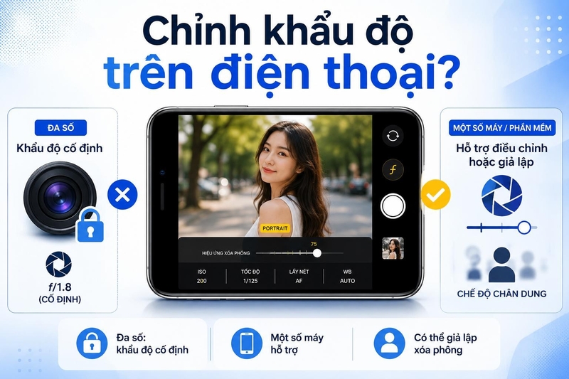 Cách điều chỉnh khẩu độ camera trên điện thoại ảnh 2