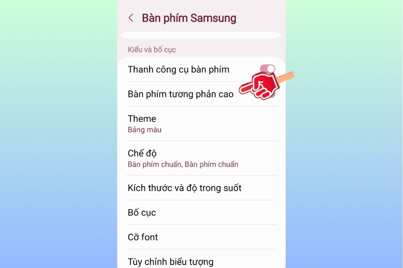 Cách đổi màu nền bàn phím trên điện thoại Samsung (9)