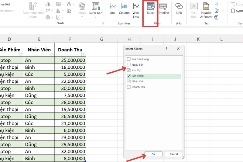 Cách dùng Slicer lọc dữ liệu Excel (3)