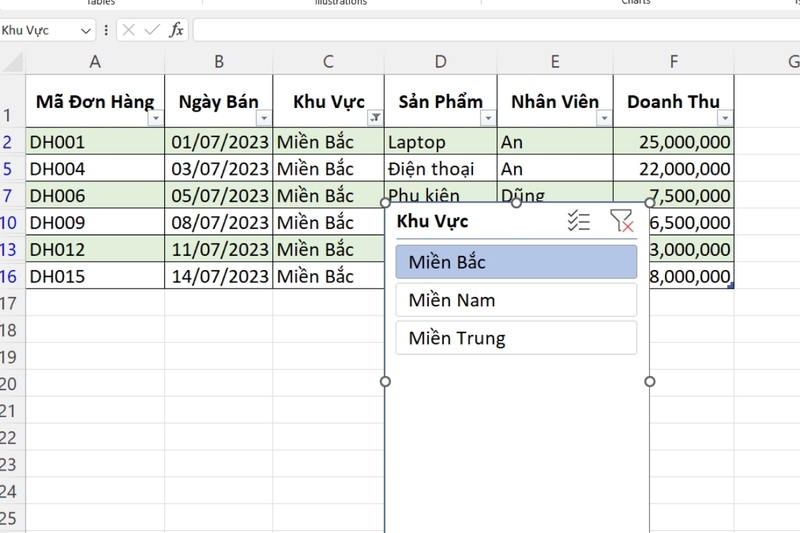 Cách dùng Slicer lọc dữ liệu Excel (5)