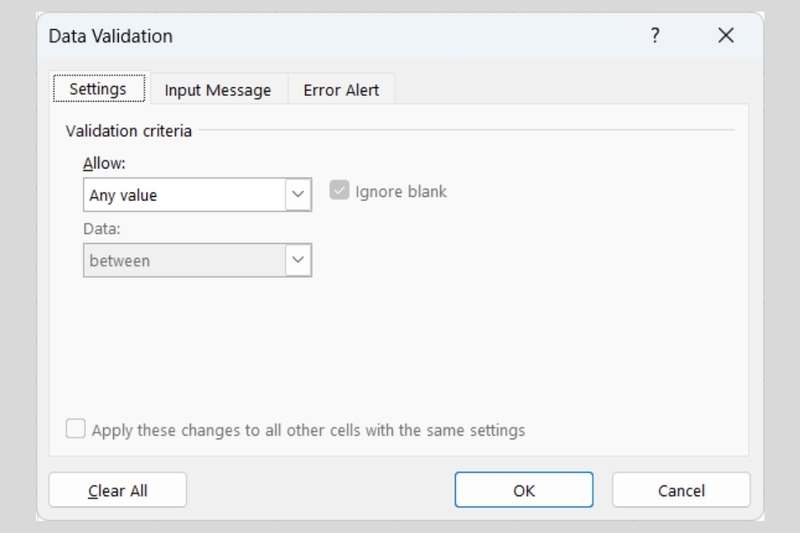 Cách giới hạn giá trị nhập Excel (3)