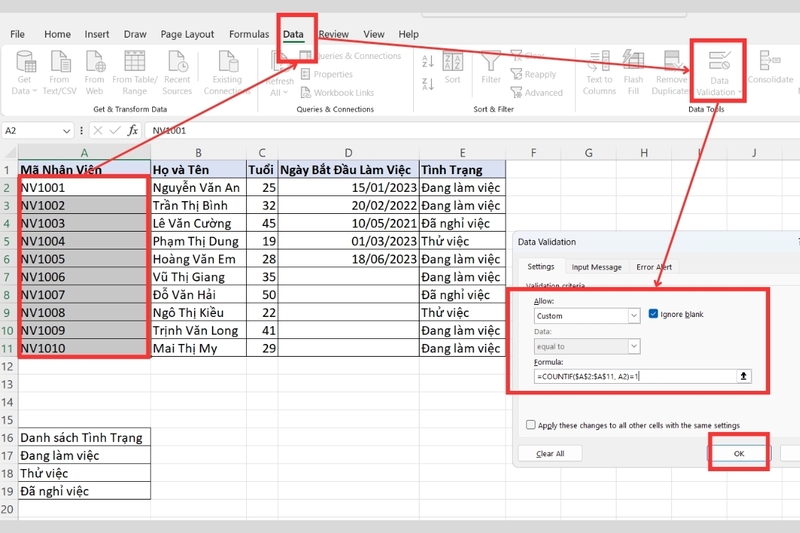 Cách giới hạn giá trị nhập Excel (8)
