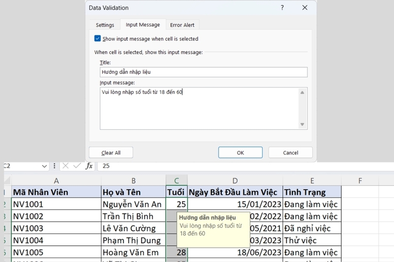 Cách giới hạn giá trị nhập Excel (9)