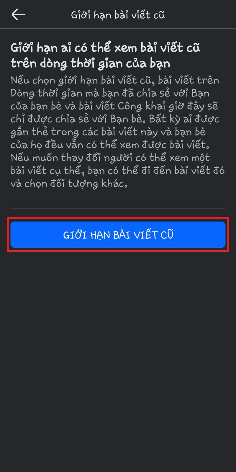 Cách giới hạn người xem bài viết cũ trên Facebook (2)