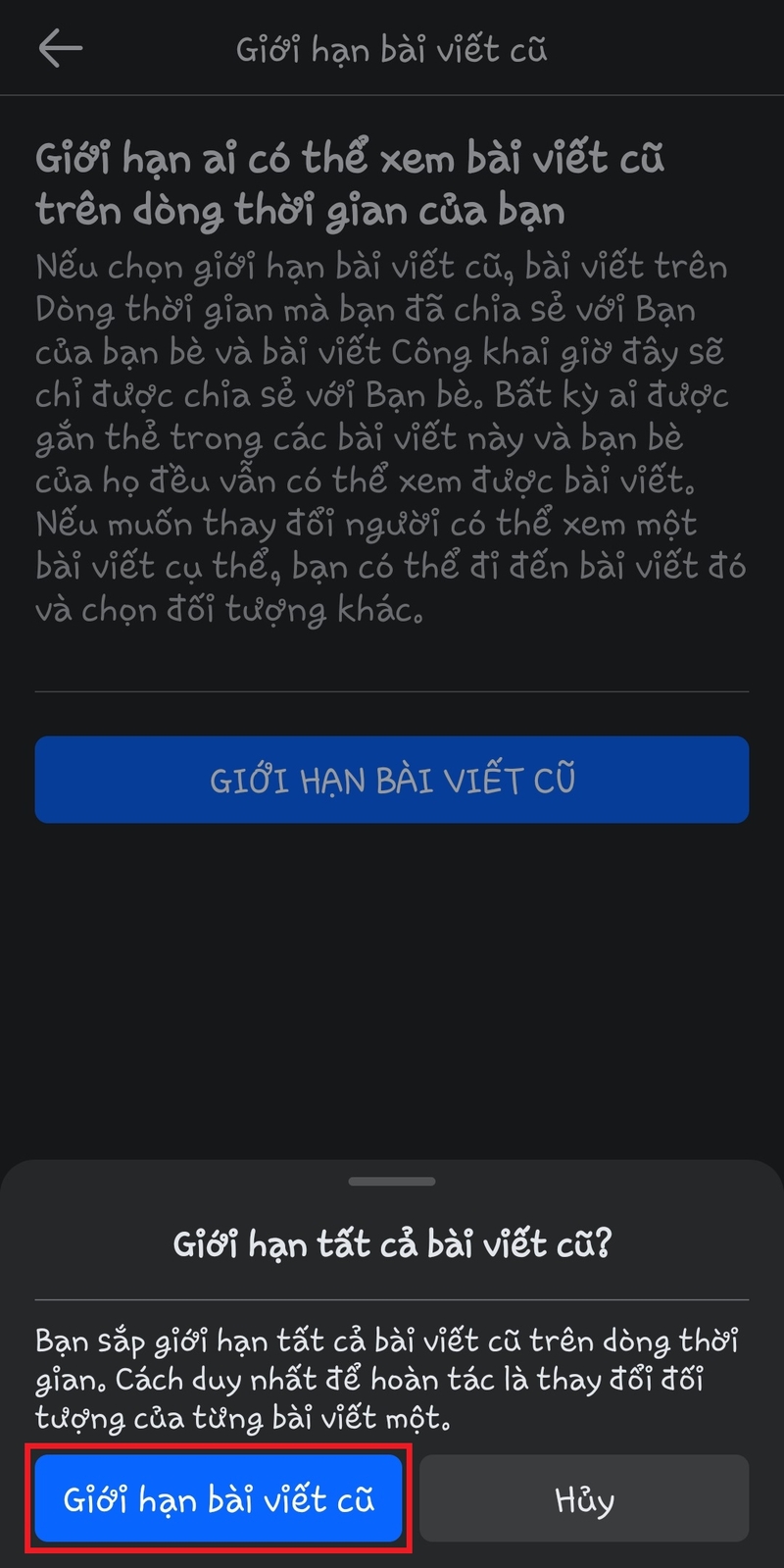 Cách giới hạn người xem bài viết cũ trên Facebook (3)