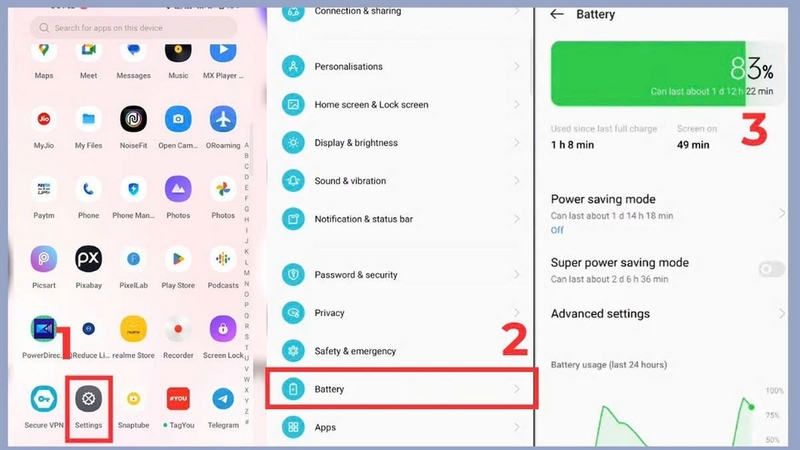 Cách hiển thị thời gian sạc pin Realme ảnh 3