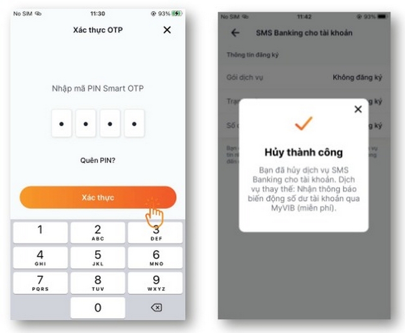 Cách hủy SMS Banking VIB ảnh 3