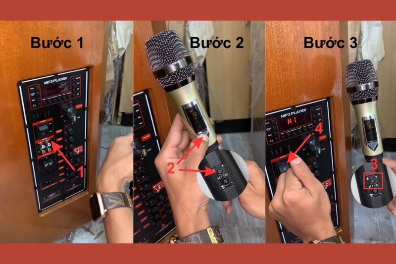 Cách kết nối micro không dây rời với loa kéo