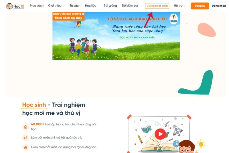 Cách 1: Kích hoạt từ trang chủ bước 2