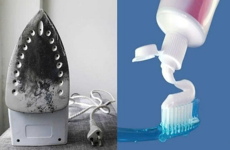Cách làm sạch bàn ủi bằng kem đánh răng ảnh 3