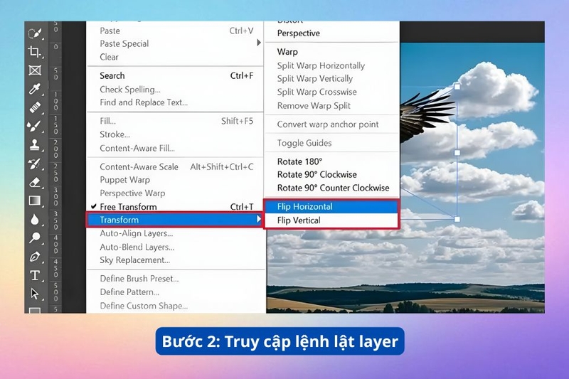 Cách lật một layer 2