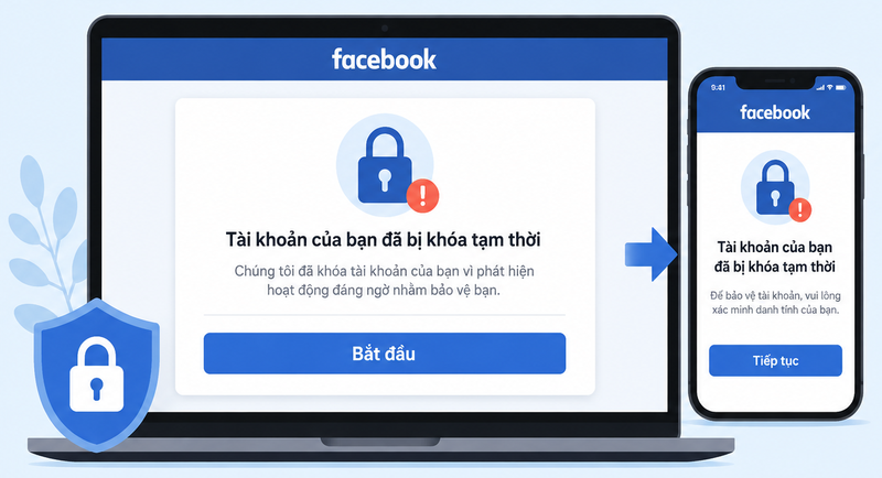 Dấu hiệu tài khoản Facebook bị khóa tạm thời