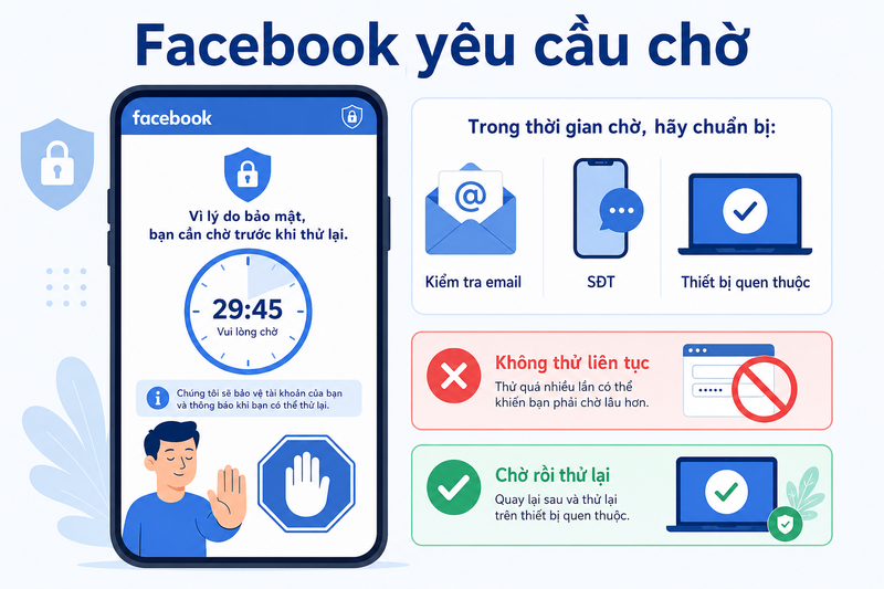 Facebook yêu cầu chờ